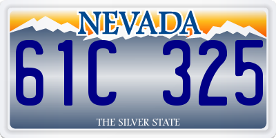 NV license plate 61C325