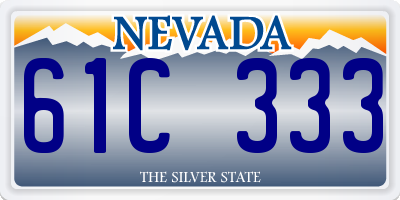 NV license plate 61C333