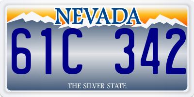 NV license plate 61C342