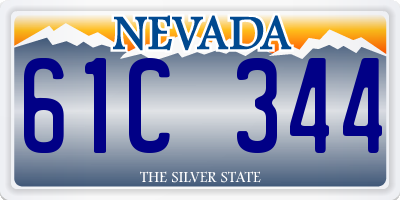 NV license plate 61C344