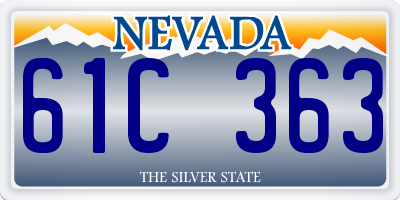 NV license plate 61C363