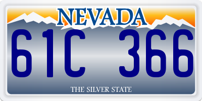 NV license plate 61C366
