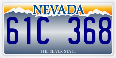 NV license plate 61C368