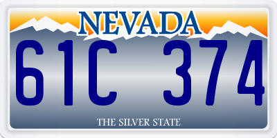 NV license plate 61C374