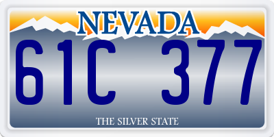 NV license plate 61C377