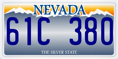 NV license plate 61C380