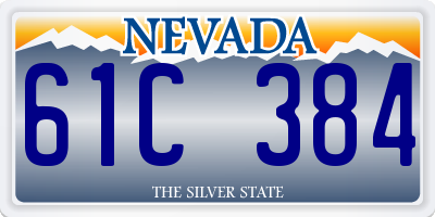 NV license plate 61C384