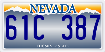NV license plate 61C387