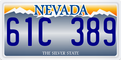 NV license plate 61C389