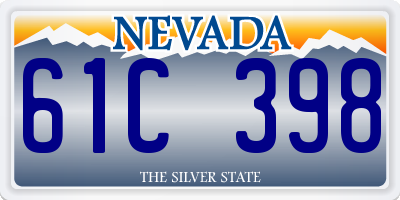 NV license plate 61C398