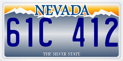 NV license plate 61C412