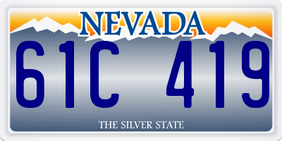 NV license plate 61C419