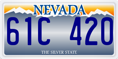 NV license plate 61C420