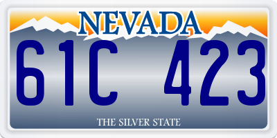 NV license plate 61C423