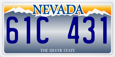 NV license plate 61C431