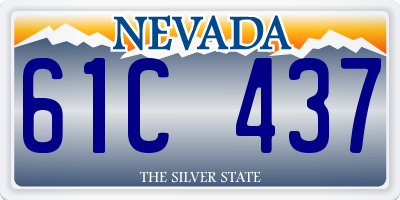 NV license plate 61C437