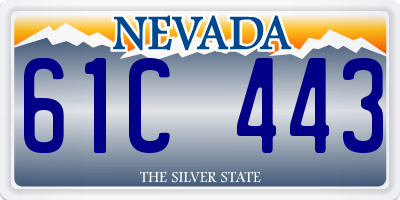 NV license plate 61C443