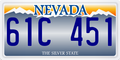 NV license plate 61C451