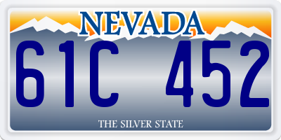 NV license plate 61C452