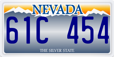 NV license plate 61C454