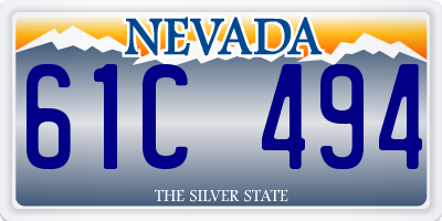 NV license plate 61C494