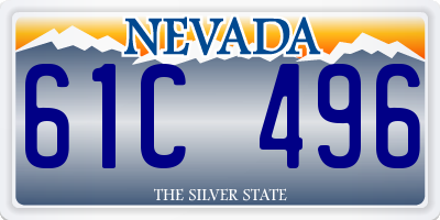 NV license plate 61C496