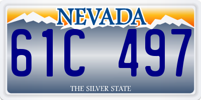 NV license plate 61C497