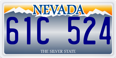 NV license plate 61C524