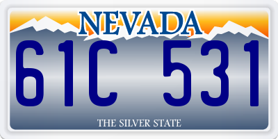 NV license plate 61C531