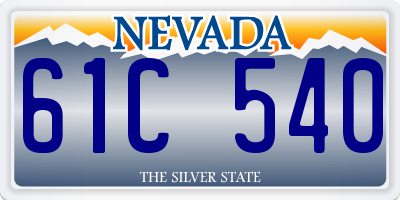 NV license plate 61C540