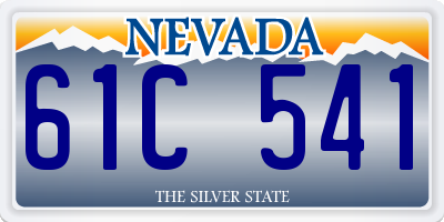 NV license plate 61C541