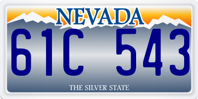 NV license plate 61C543