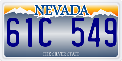 NV license plate 61C549