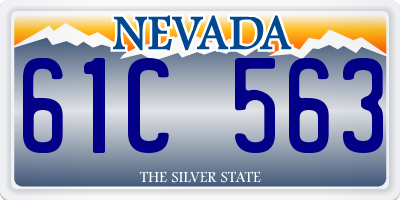 NV license plate 61C563