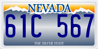 NV license plate 61C567