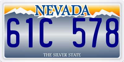 NV license plate 61C578