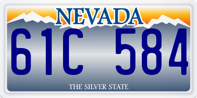 NV license plate 61C584