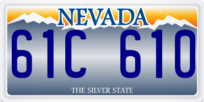 NV license plate 61C610