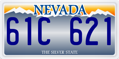 NV license plate 61C621