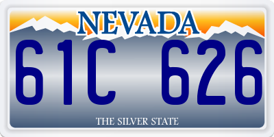 NV license plate 61C626
