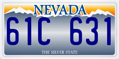 NV license plate 61C631