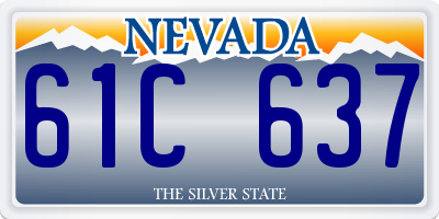 NV license plate 61C637