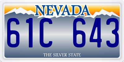 NV license plate 61C643
