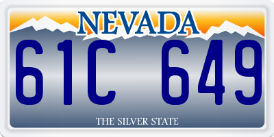 NV license plate 61C649
