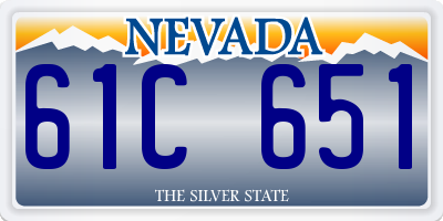 NV license plate 61C651