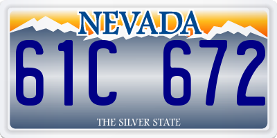 NV license plate 61C672