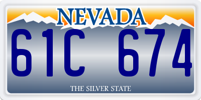 NV license plate 61C674