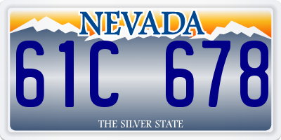 NV license plate 61C678