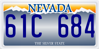 NV license plate 61C684