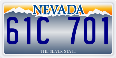 NV license plate 61C701